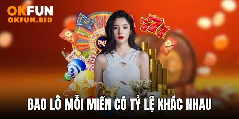 Bao lô ở mỗi miền sẽ có tỷ lệ thưởng khác nhau